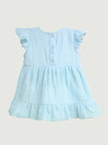 Light Linen Sky Blue Girls Frock | Blue