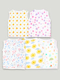 Kidbea Extra Soft Muslin Cotton Jhabla Cloth for Baby | Cute Chick, Star, Rainbows, Mickey and Sun Print