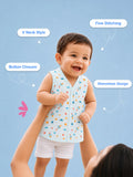 BambooTEC™ Bamboo Muslin Baby Jhabla – Rocket & Star Print