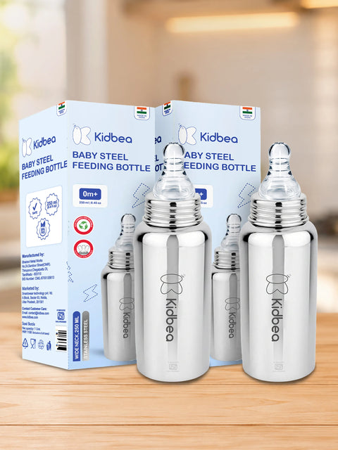 Stainless Steel Feeding Bottle 250 ml Pack of 2