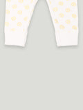 Kidbea 100% cotton  fabric full sleeves & full buttons romper | Pretzel | Yellow