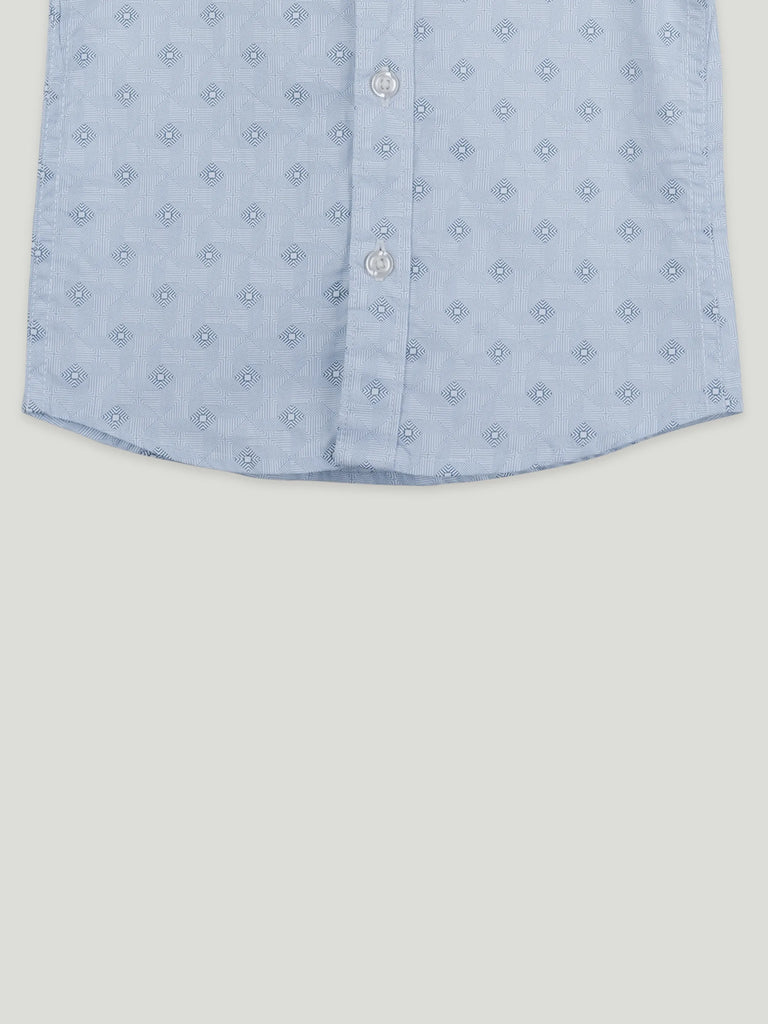 Boys Blue Printed Shirt | 100% Organic Cotton
