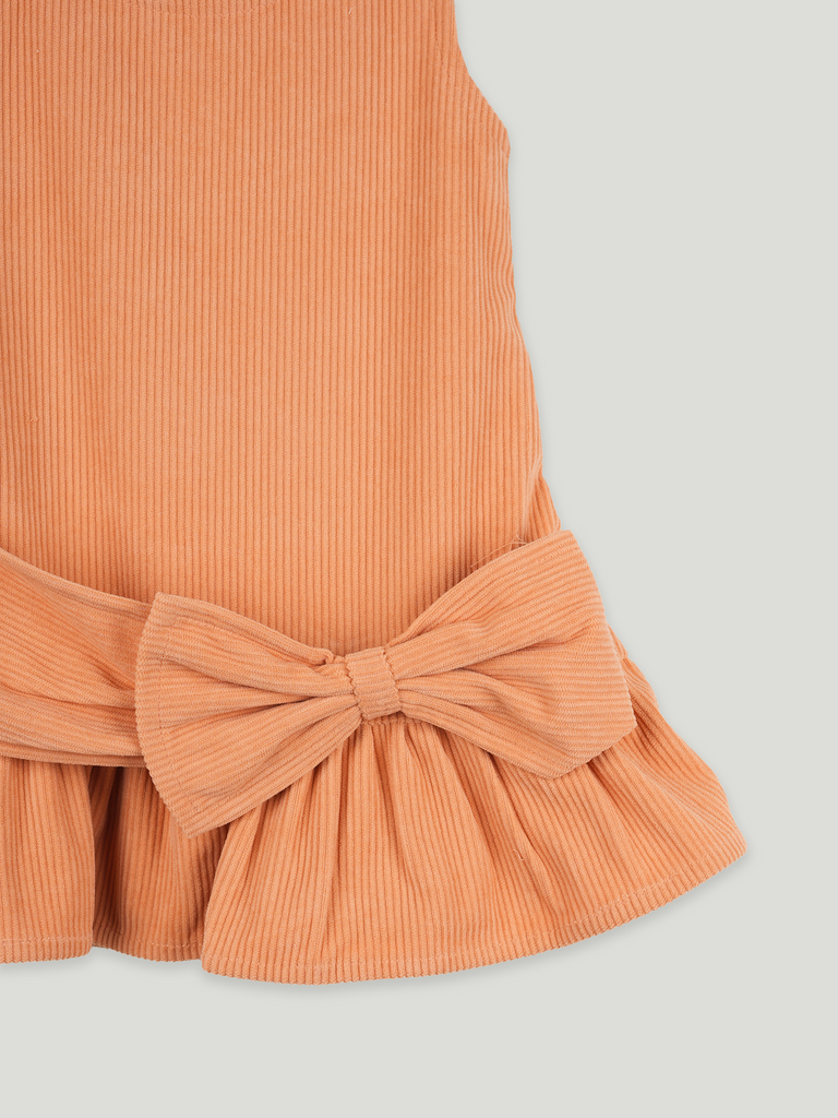 Baby Girl Sleeveless Frock with Bow Detail