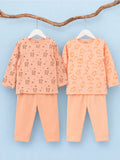 Organic Cotton Baby T-Shirt & Pyjama Set Pack of 2 – Bunny & Tiger Print Full Sleeve
