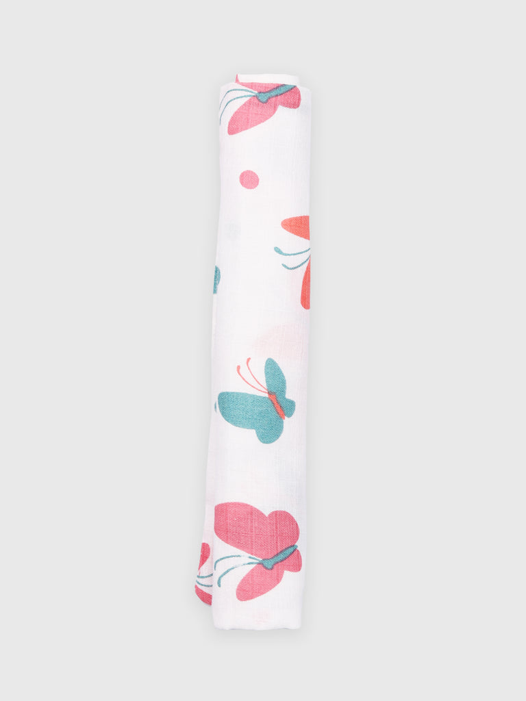 Muslin Premium ultra Soft doubled layer Napkin Multicolor  | Pack of 2 | Butterfly & Rainbow