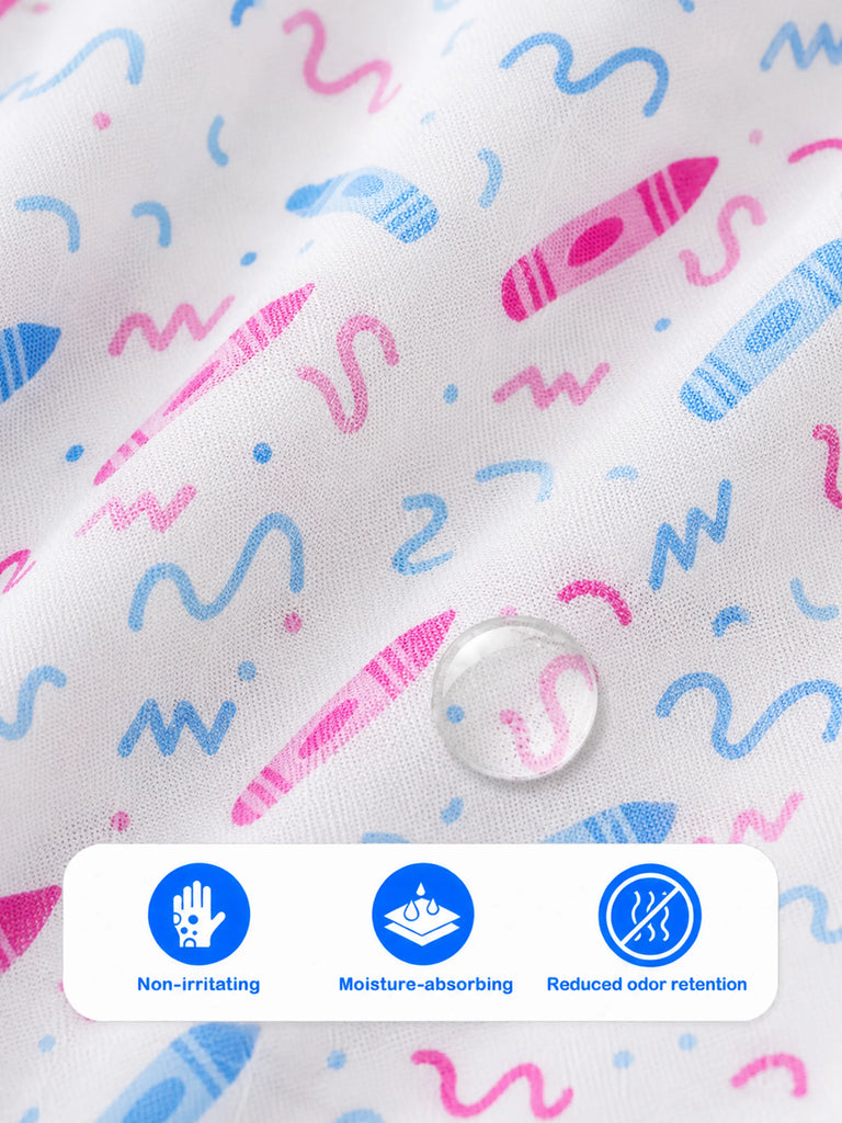 BambooTEC™ Bamboo Muslin Baby Jhabla – Crayon Print