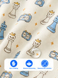BambooTEC™ Bamboo Muslin Baby Jhabla – Chess & Clock Print