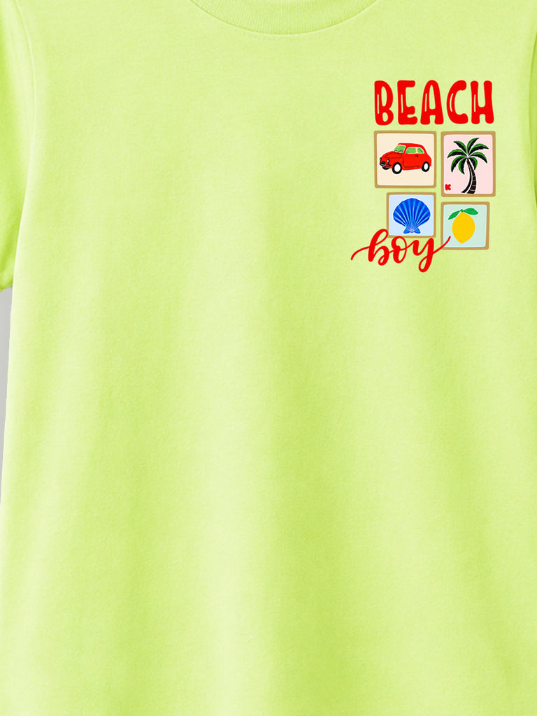 Bamboo Fabric Unisex Kids T-Shirt – Beach Print Soft Breathable Tee