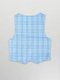 Baby Boy Checked Waistcoat Suit Set | Formal Shirt, Pants, Waist, Cap & Bow