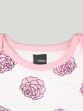 Kidbea 100% cotton fabric baby onesies girls | Flower - Pink