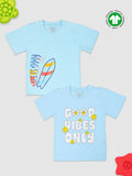 Kidbea 100% Bamboo fabric boys T-Shirt (Pack of 2) | Life is Good & Good Vibes only