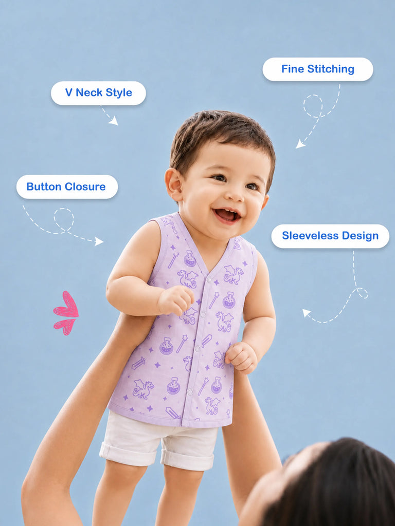 BambooTEC™ Bamboo Muslin Baby Jhabla – Dragon & Magic Print