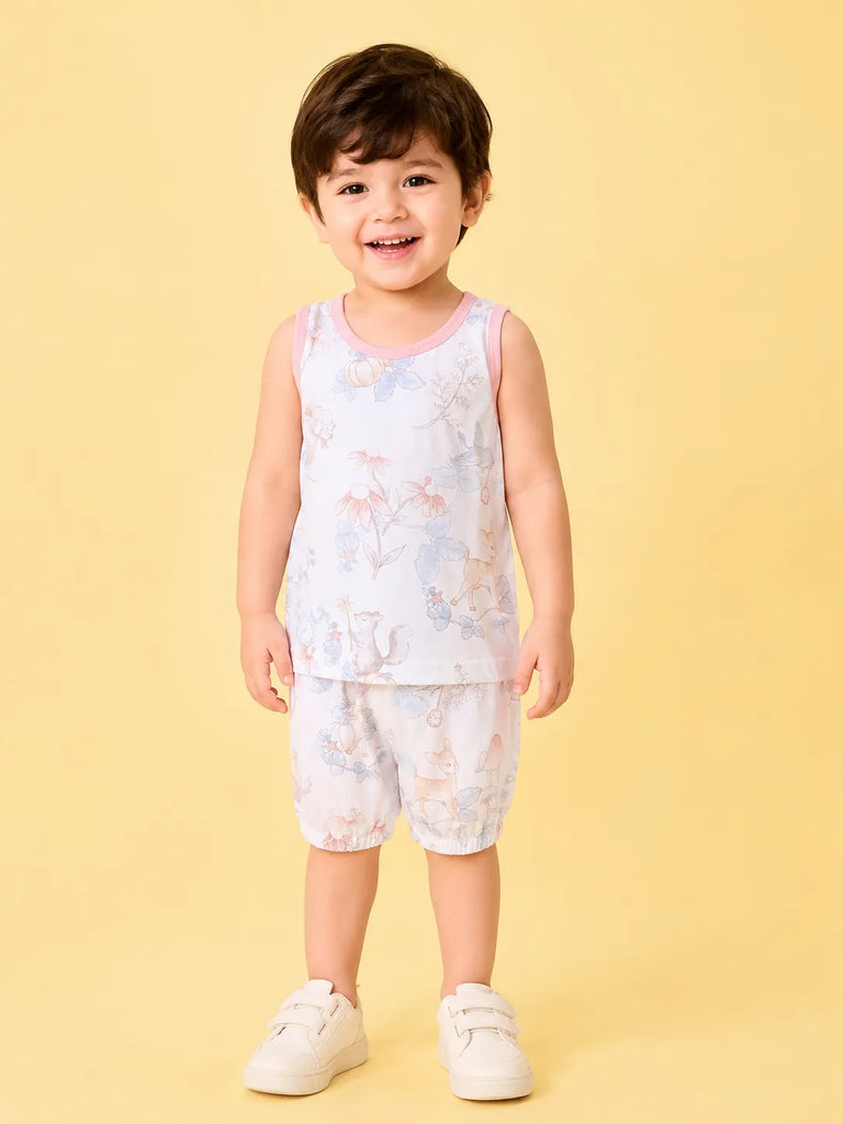 BambooTEC™ Girls Bamboo Fabric Enchanted Woodland Vest & Shorts Set