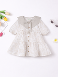 Baby Girl Ruffle Sleeve Detail Frock | 100% Organic Cotton