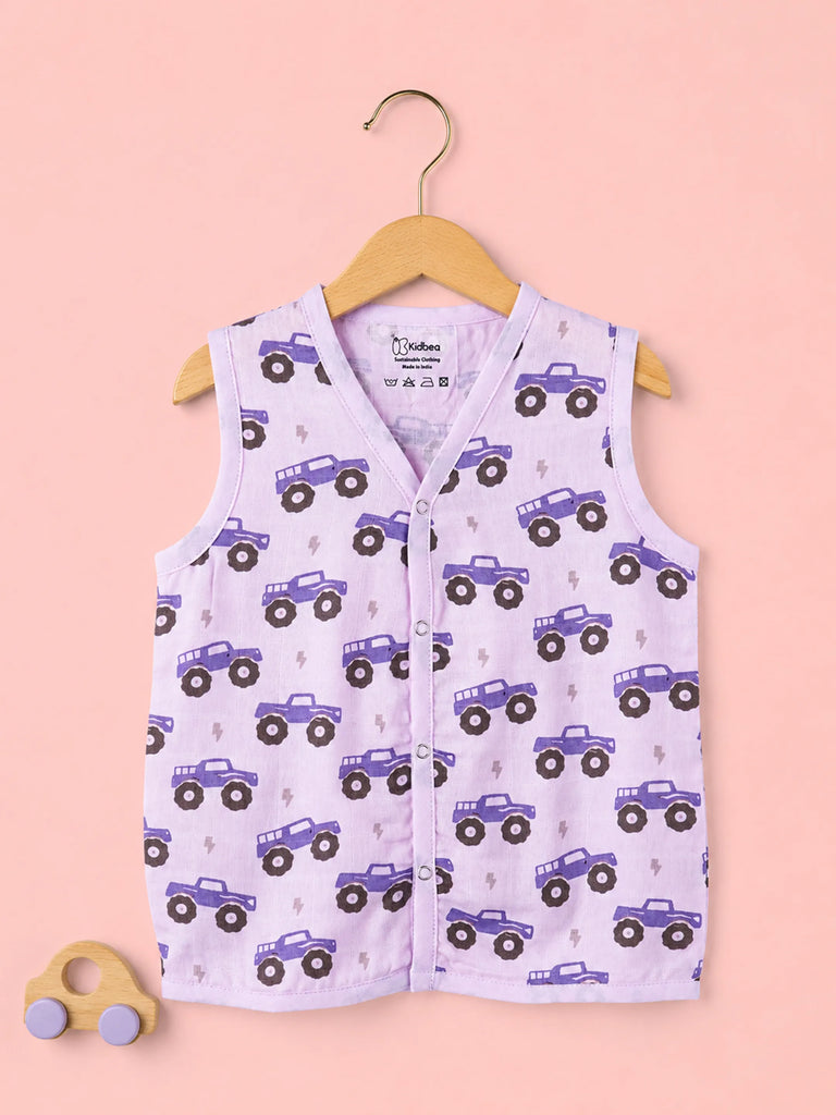 BambooTEC™ Bamboo Muslin Baby Jhabla Pack of 5 – Submarine, Alphabet, Gaming, Numbers & Monster Truck Prints