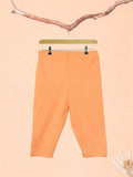 Organic Cotton Unisex Baby Co-ord Set – Soft Breathable Orange Giraffe Print Full Sleeve T-shirt & Pyjama for Infants