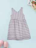 Baby Girls Multicolor Stripe Summer Frock | 100% Organic Cotton