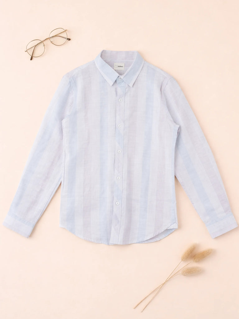 Boy Multicolour Striped Shirt | 100% Organic Cotton