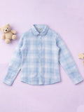 Boys Light Blue Checked Shirt | 100% Organic Cotton