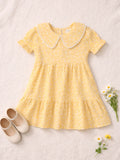 Girls Floral Print Casual Frock | 100% Organic Cotton