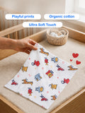Organic Cotton Muslin Baby Napkin Pack of 5 – Soft & Breathable Baby Napkins