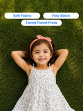 Girls Cotton White Floral Print Frock
