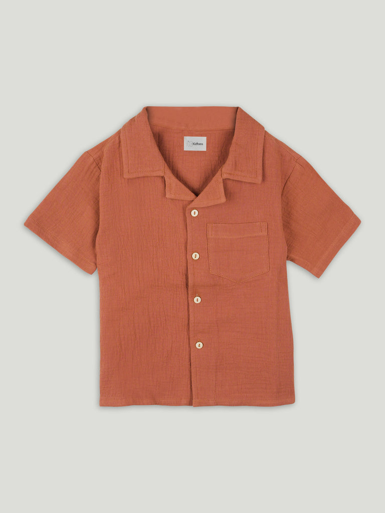 Light  Organic cotton  Shirt & Pant Rust Co-ord Set