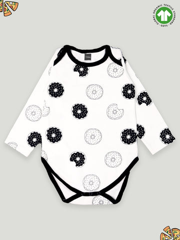 Kidbea 100% cotton fabric baby onesies boys | Donut - Black