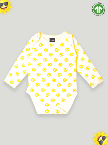 Kidbea 100% cotton fabric baby onesies Unisex | Pretzel - Yellow