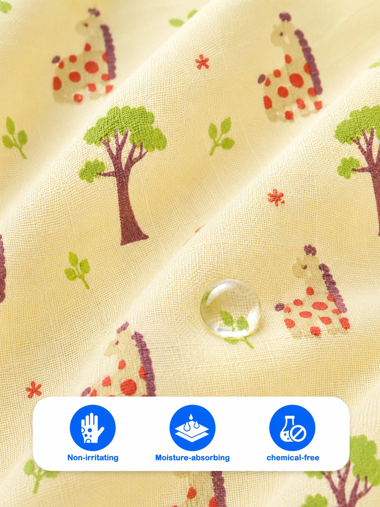BambooTEC™ Bamboo Muslin Baby Jhabla – Giraffe & Tree Print