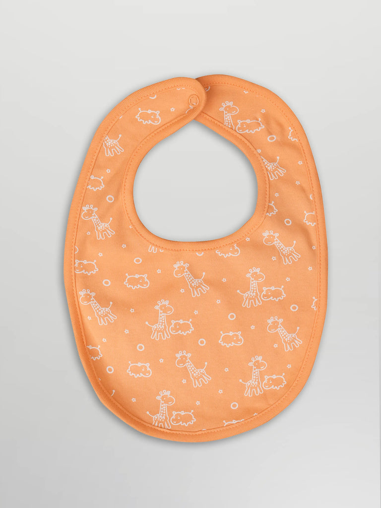 Organic Cotton Baby Bib – Soft Breathable Giraffe Print, Feeding & Drool Bib