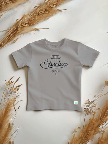 Premium 100% Bamboo Ultra-Soft fabric Half Sleeve Baby Boys T-Shirt with Adventure Print-Grey