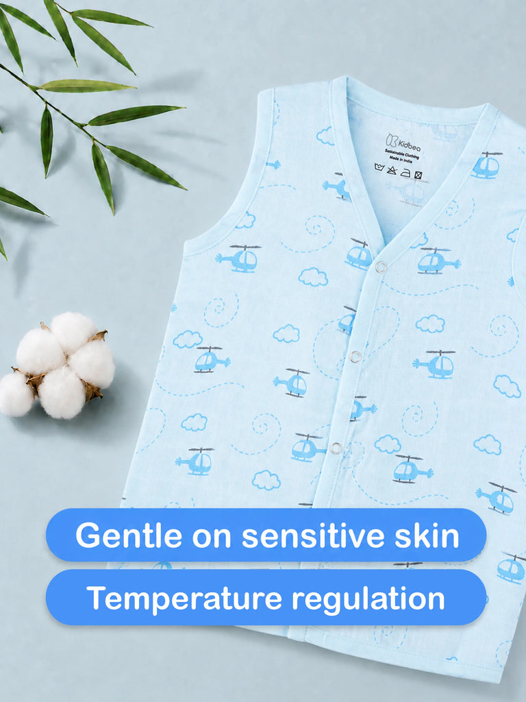 BambooTEC™ Bamboo Muslin Baby Jhabla – Helicopter Print