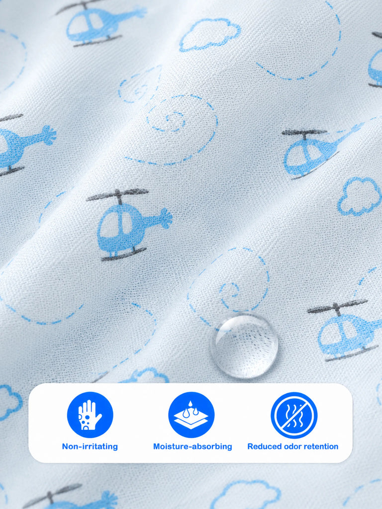 BambooTEC™ Bamboo Muslin Baby Jhabla – Helicopter Print