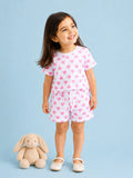 Organic Cotton Unisex Kids Co-ord Set – Soft Breathable Heart Print T-Shirt & Shorts Set