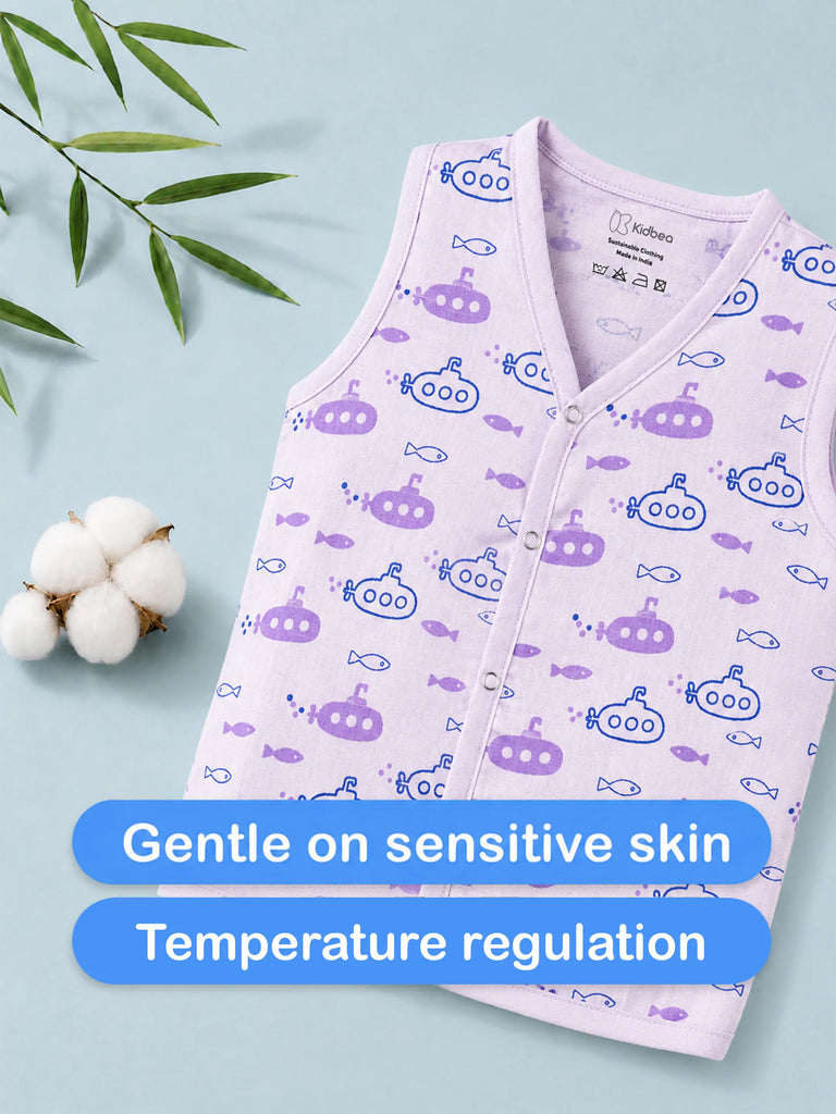 BambooTEC™ Bamboo Muslin Baby Jhabla Pack of 5 – Helicopter, Magic, Giraffe, Submarine & Alphabet Prints