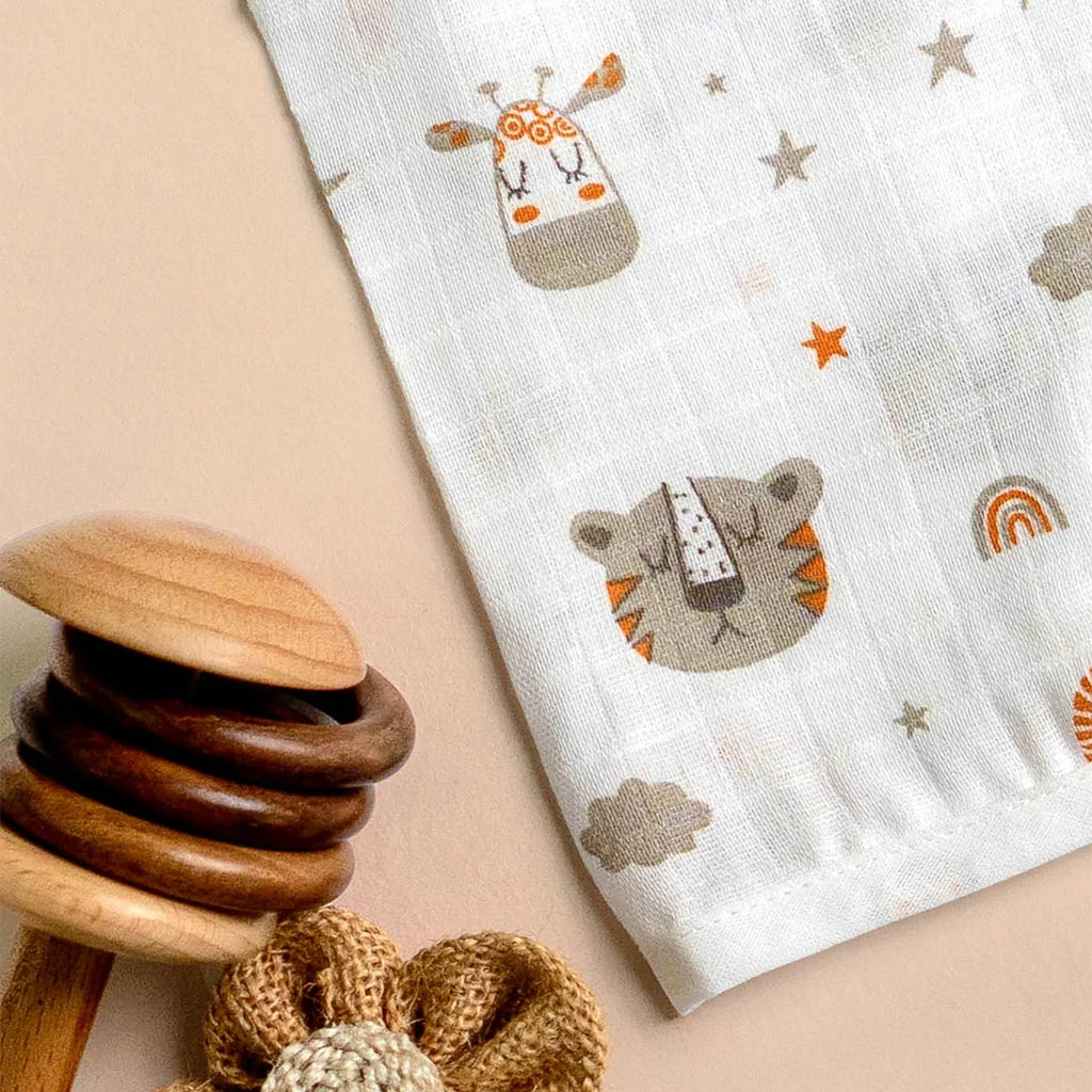 Premium Extra Soft Muslin Baby Jhabla | Cute Lion Print