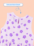 BambooTEC™ Bamboo Muslin Baby Frock – Floral Butterfly Print, Soft & Breathable Dress