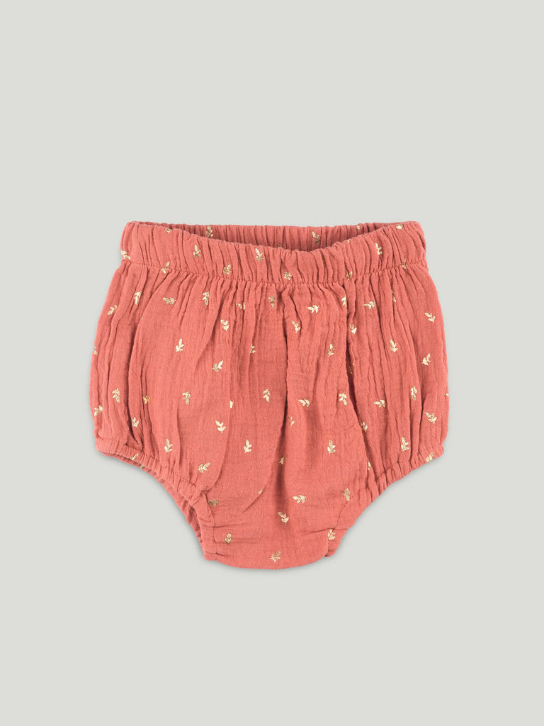 Girls Organic Cotton Coral Floral Print Dress & Bloomers Set with Headband