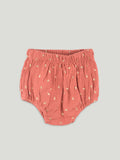 Girls Organic Cotton Coral Floral Print Dress & Bloomers Set with Headband