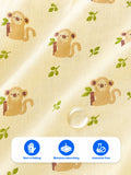 BambooTEC™ Bamboo Muslin Baby Jhabla – Monkey & Leaf Print