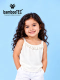 BambooTEC™ Bamboo Girls Camisole – White Sleeveless Ruffle Neck Camisole