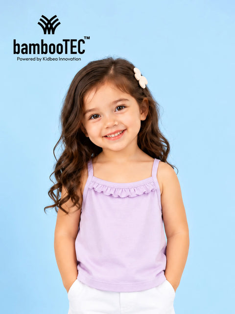 BambooTEC™ Bamboo Girls Camisole – Lavender Sleeveless Ruffle Camisole