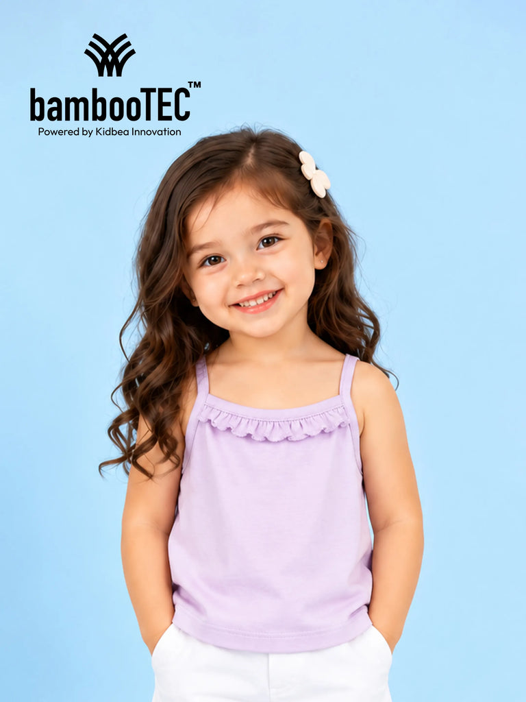 BambooTEC™ Bamboo Girls Camisole – Lavender Sleeveless Ruffle Camisole