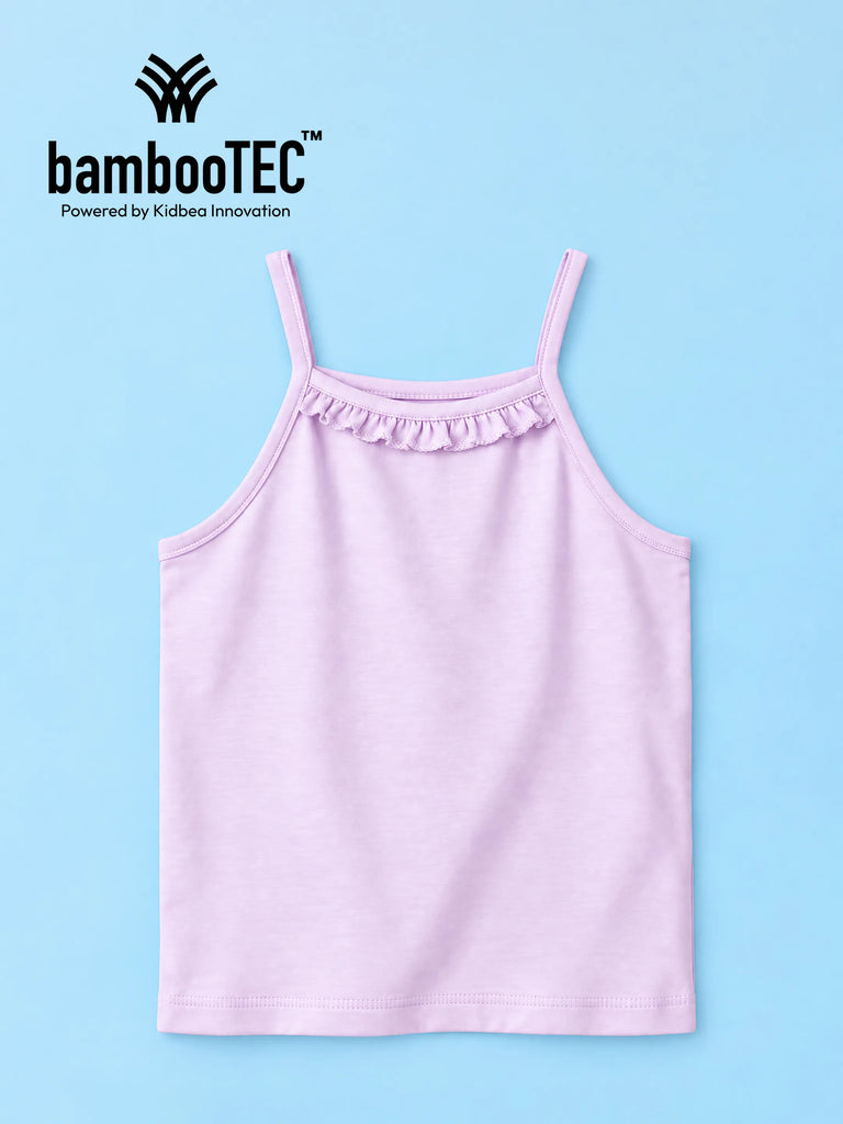 BambooTEC™ Bamboo Girls Camisole – Lavender Sleeveless Ruffle Camisole
