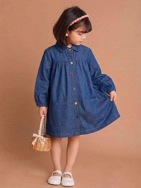 Baby Girl Denim Frock | Soft & Stylish Casual Wear