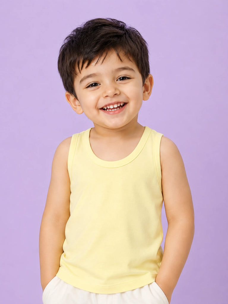BambooTEC™ Boys Bamboo Fabric Lemon Yellow Solid Vest