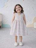 Baby Girls Multicolor Stripe Summer Frock | 100% Organic Cotton