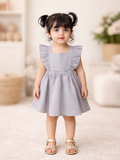 Baby Girl Ruffle Sleeve Detail Frock | 100% Organic Cotton