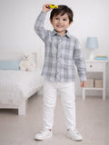 Boy Solid Blue Casual Shirt | 100% Organic Cotton